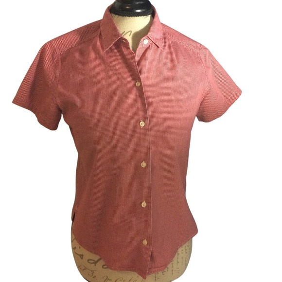 Brooks Brothers Tops - Vintage 1990s‎ Brooks Brothers Red & White Checkered Short Sleeve Button Up